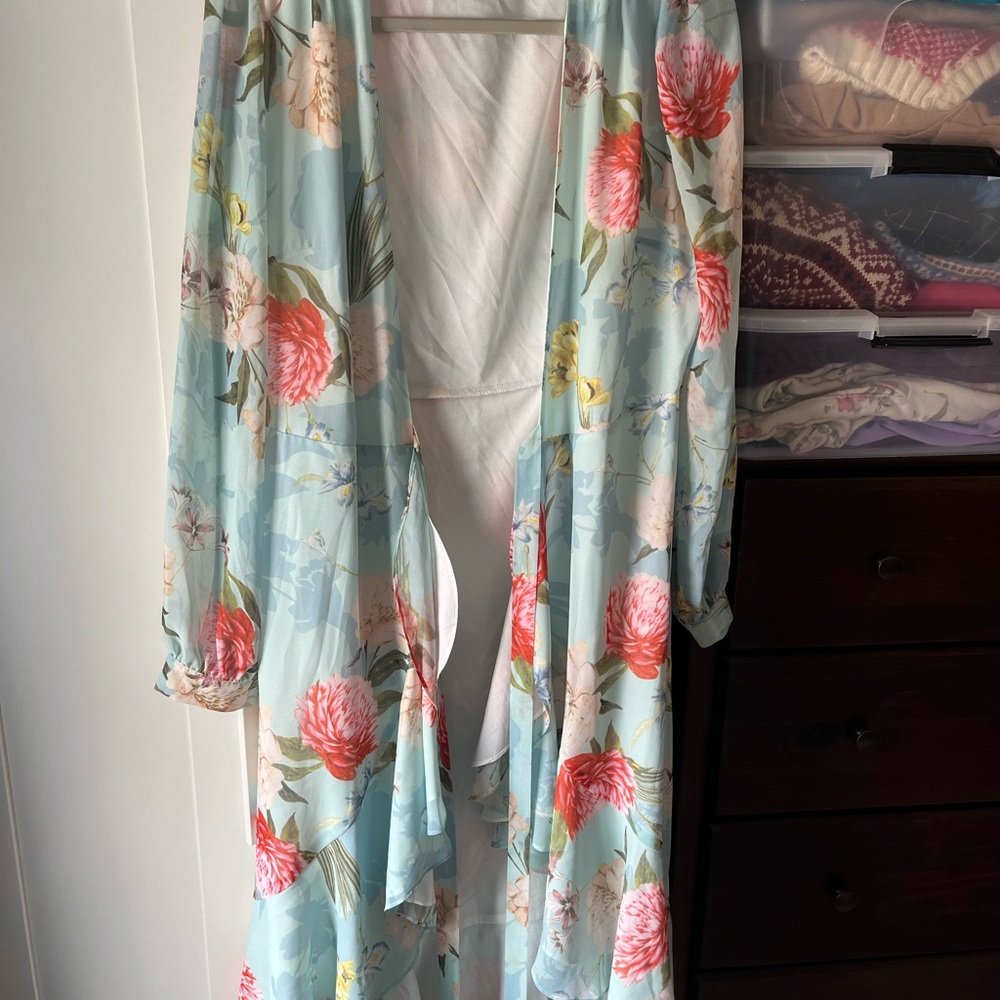 Yumi Kim Casanova Floral Midi Dress in Blue and Pink